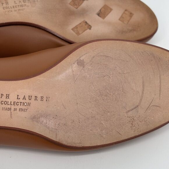 Ralph Lauren Collection Women 9 Loafers Purple Label Horsebit Saddle Brown EUC - Picture 13 of 16